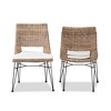 2pc Nafaro Rattan Metal Dining Chair with Cushion Set Black/White - bali & pari - image 3 of 4