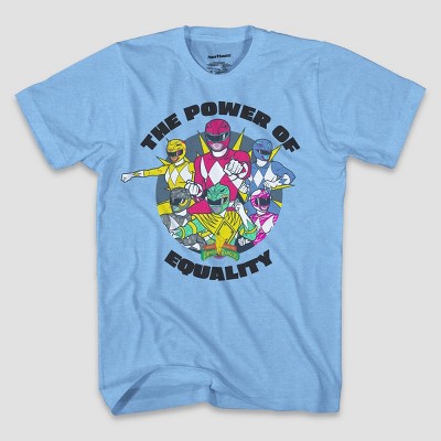 Men's Power Rangers Short Sleeve Graphic T-Shirt - Light Blue