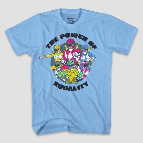 Men's Power Rangers Short Sleeve Graphic T-Shirt - Light Blue S