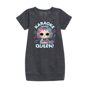 Girls' - LOL Surprise! - Karaoke Queen Graphic Short Sleeve Fleece Dress - 1 of 2