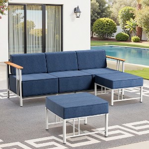 Gymojoy Outdoor Sofa Funiture with Thick Cushion for Garden Yard - 1 of 4