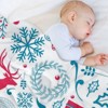 DSANE Christmas Deer Flower Christmas Throw Blanket Soft Fleece Christmas Blanket Cozy Flannel Throw for Couch Bed - 4 of 4