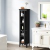 Costway 63” Tall Bathroom Cabinet with 2 Louvered Doors & Adjustable Shelf, Elevated Legs Gray/Black/White/Brown - 2 of 4