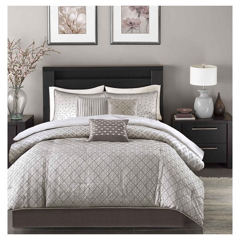 Hudson 7 Piece Comforter Set Silver Cal King Target