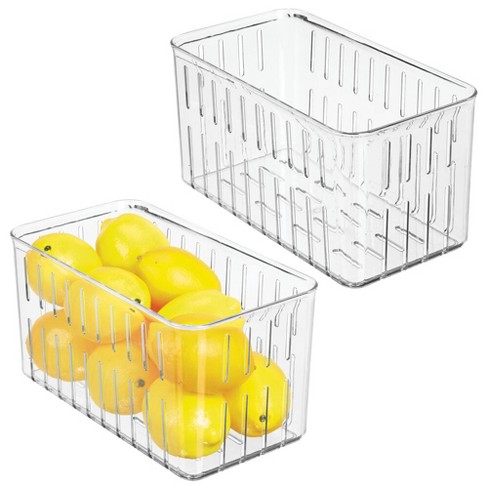 Set Of 10 Refrigerator Organizer Bins - 5 Wide and 5 Narrow Stackable  Fridge Organizers for Freezer, Kitchen, Countertops, Cabinets - Clear  Plastic