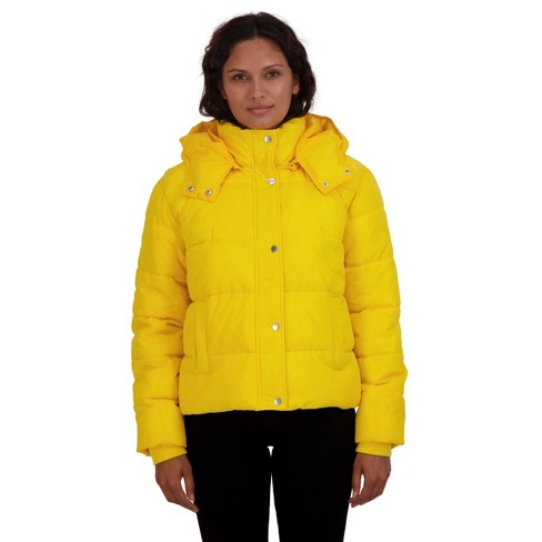 Ladies yellow puffer coat new arrivals