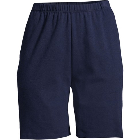 Lands' End Women's Sport Knit High Rise Elastic Waist Pull On Shorts -  Medium - Radiant Navy