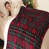 Christmas Flannel Blanket Red Grid Decor Ultra Soft Cozy Throw Blankets Home Sofa Couch Bed Christmas Gift. - 2 of 4