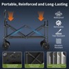 Foldable Utility Carts Wagon - 380LBS Capacity with All-Terrain Wheels, Drink Holders & Adjustable Handle for Camping/Shopping - 4 of 4