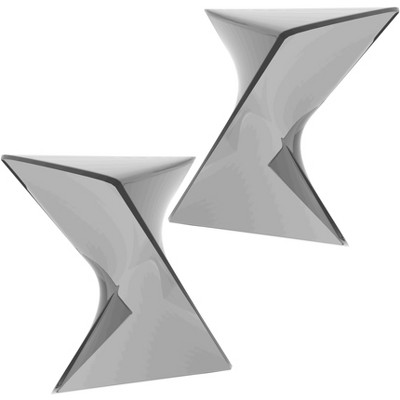 LeisureMod Randolph Stackable Side Table – Modern Triangular Design Accent Table – Versatile for Living Room, Bedroom, or Office Room, Set of 2