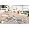 Outdoor 3 Piece Patio Bistro Set, Folding Patio Furniture with 1 Table and 2 Chairs, Outdoor Bistro Set for Balcony, Porch, Garden (White) - 2 of 4