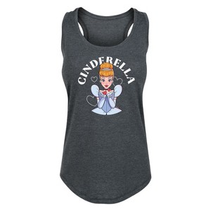 Women's - Disney Princess - Cinderella Kiss Graphic Racerback Tank - 1 of 4
