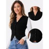 Allegra K Women's Sleeveless Sweater V Neck Cropped Button Up Casual Knit Tank Top - 2 of 4