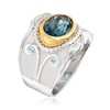 Ross-Simons 3.40 Carat London Blue Topaz and .10 ct. t.w. Aquamarine Ring in 2-Tone Sterling Silver - 3 of 4