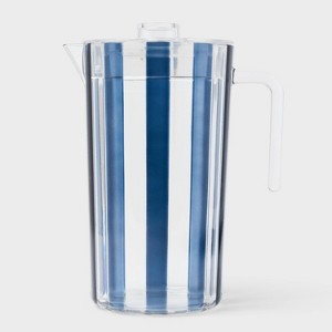 70 fl oz Striped Beverage Picher Navy Blue - Sun Squad™ - 1 of 3