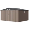 10x12FT Metal Outdoor Storage Shed with Window, Lockable Tool Storage Sheds, Oversized Steel Garden Sheds with Sloped Roof for Backyard, Patio, - 4 of 4