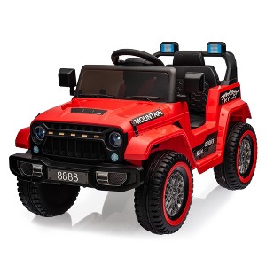 12V Kids Ride-on Truck with Parent Remote Control,All-Terrain Electric Car with Twin 35W Motors, 3 Speeds & Spring Suspension - 1 of 4