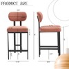 Gulches 26" Modern Upholstered Fabric Bar Stools Set of 2, Counter Height Chairs with Black Metal Legs for Dining Room/Kitchen Island - 3 of 4