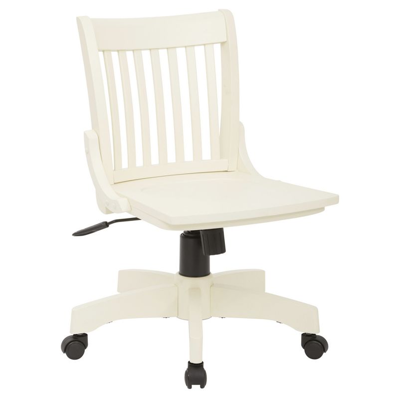 Armless Wood Banker's Chair Antique White - OSP Home Furnishings, 1 of 6