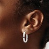 Black Bow Jewelry 3mm U Shape Hoop Earrings in 14k White Gold, 19mm (3/4 Inch) - 3 of 4