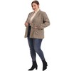 Agnes Orinda Women's Plus Size Plaid Formal Notched Lapel Blazer - 3 of 4