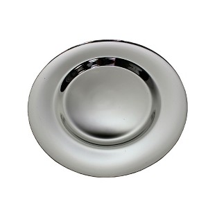 Essential Decor & Beyond 13" Electroplated Silver Glass Charger Set of 4 - 1 of 4