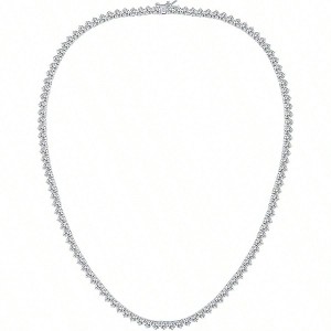 4mm Tennis Necklace for Women - 3 Prong White Cubic Classic Diamond Chain, 16 - 24 Inch Sizes - 1 of 4