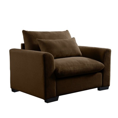 NicBex 51 Inch Corduroy Deep Seat Single Sofa with Waist Pillow for Living Room,Office,Apartment