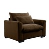 Sapphtopaz Couches for Living Room 1 Seater Single Sofa Corduroy Upholstered Couch Modern Lounge Sofa with Throw Pillows for Apartment - 2 of 4