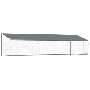 vidaXL Dog Cage Grey Galvanized Steel 6.6 x 6.6 x 6.6 ft Durable - 1 of 4