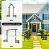 Lirago, 16.92"D * 101.96"H * 68.11"W, Black Metal Garden Arch - Galvanized Iron Trellis, Rose Arch, Outdoor Garden Decor with Gate Design - 2 of 4