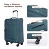 SEVOBAL Luggage Softshell Suitcase Set with Spinner Wheels Alloy Zipper and Travel Bag for Easy Travel, Green, 21.24"*13.74"*8.42" - 4 of 4
