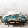 King Avenie Winter Plaid 1 Polyester Duvet Cover + Pillow Shams Blue - Deny Designs: Abstract Pattern, 300 Thread Count, Machine Washable - 3 of 4