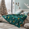 Lomsoe Christmas Gingerbread Throw Blanket, Green Holiday Christmas Flannel Blanket, Warm Winter Cabin Throw. - 4 of 4