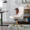 CAVINAS Ergonomic Office Chair, Tufted Button Home Office Chair with Golden Metal Base, Velvet Upholstered Adjustable Desk Chair Swivel Office Chair - 2 of 4