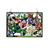 Chloe Lighting Tiffany-Glass Featuring Roses & Butterflies Window Panel 27x19 - 2 of 4