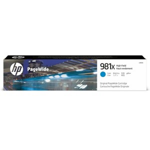 HP Inc. 981X High Yield Cyan Original PageWide Cartridge, ~10,000 pages, L0R09A - 1 of 4