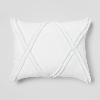 Threshold 5pc Full/Queen Clipped Stripe Poms Comforter Bedding Set White - Threshold™: Dobby Polyester, OEKO-TEX Certified — фото 6