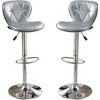 Sapphtopaz Modern Bar Stools Set of 2 PU Upholstered Counter Height Barstools with Chrome Base Adjustable Height Barstools for Kitchen Island - 3 of 4