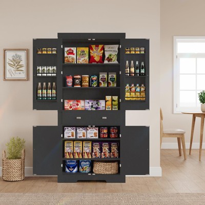 Kitchen Pantry Cabinet, 72”Pantry Storage Cabinet with 1 Drawer and 4 Doors, Adjustable Shelves, Tall Storage Pantry for Kitchen, Dining Room