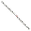 Black Bow Jewelry 8.5mm Stainless Steel Red Enamel Medical I.D. Bracelet, 8.75 Inch - 2 of 4