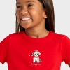 Girls' Short Sleeve Christmas 'Festive Pup' Graphic T-Shirt- Cat & Jack™ Red - 2 of 4