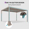 PURPLE LEAF Louvered Pergola Aluminum Outdoor Hardtop Pergola with Adjustable Retractable Louvre Roof for Deck Garden Backyard - 4 of 4