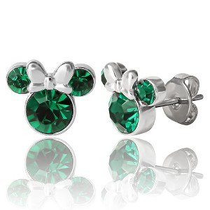 Disney Womens Minnie Mouse Birthstone Stud Earrings - 1 of 4