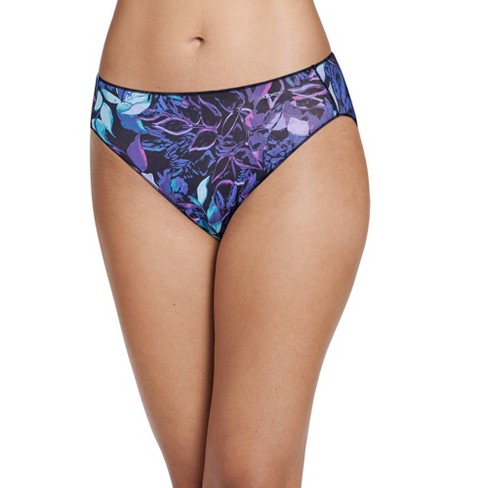 Jockey Womens No Panty Line Promise Tactel Bikini Underwear Bikini Briefs  nylon 8 Floral Mirage Purple