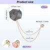 Unique Bargains Cloth Flower Lapel Pin with Gold Badge Tassel Chain for Men Wedding 1.57 inch 2 Pcs - 3 of 4