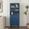 VYNXARIA Elegant  Tall Storage Bookcase with Tempered Glass Doors and Adjustable Shelves - 2 of 4