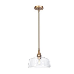 LNC Lainanger 1-Light 11.8" Modern Dome Meidum Pendant Lighting, Gold with Clear Glass - 1 of 4