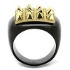 Slickblue Women's Two-Tone Gold and Black Ring with Pyramid Detail – Square Face, Beaded Edge, Sizes 5–10 - 3 of 4