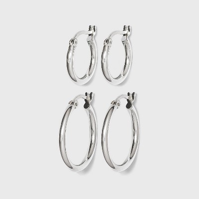 Silver Hoop Earring Set – Hoops By Hand